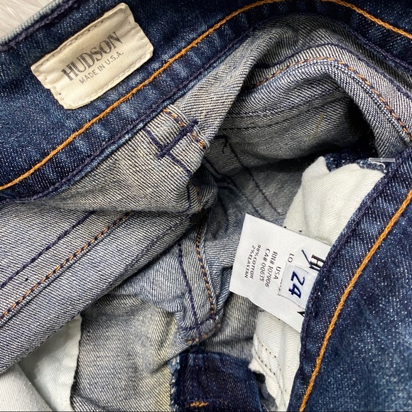 HUDSON Womens Faded & Distressed Bootcut Jeans - Picture 6 of 7